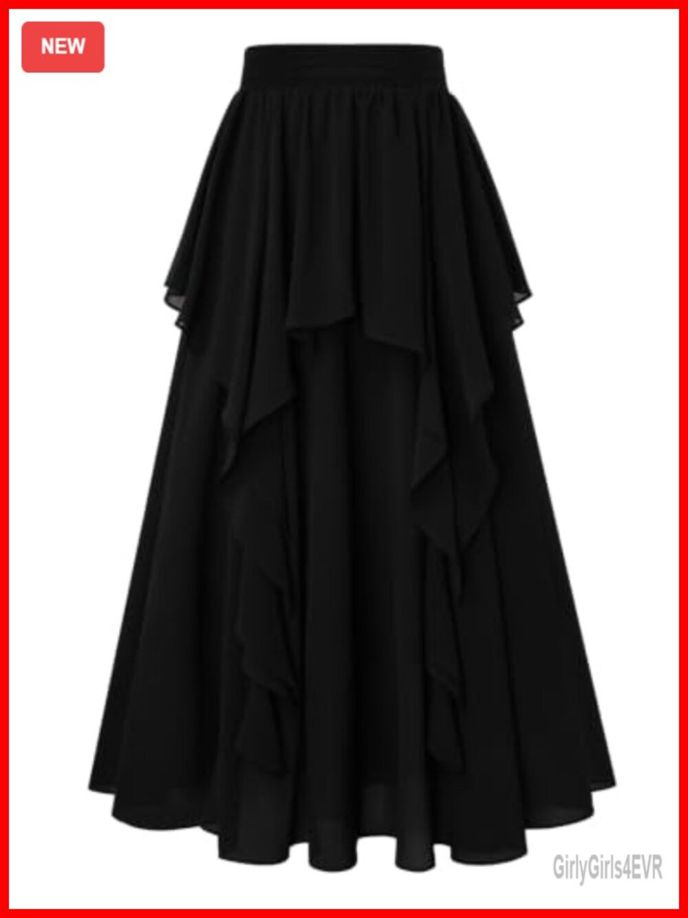 Women's Renaissance High Waist Chiffon Maxi Skirt A-Line Ankle Length